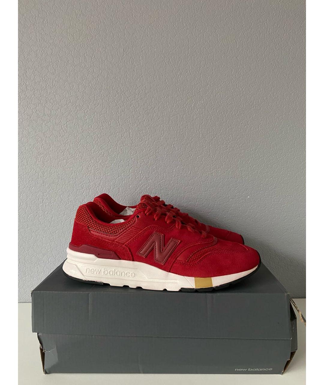 NEW BALANCE Бордовые замшевые низкие кроссовки / кеды, фото 4