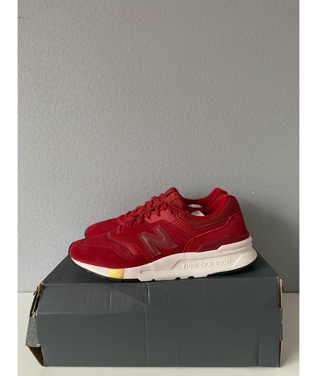 NEW BALANCE Бордовые замшевые низкие кроссовки / кеды, фото 3