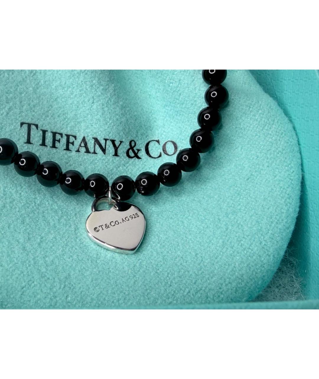 TIFFANY&CO Черный серебряный браслет, фото 6