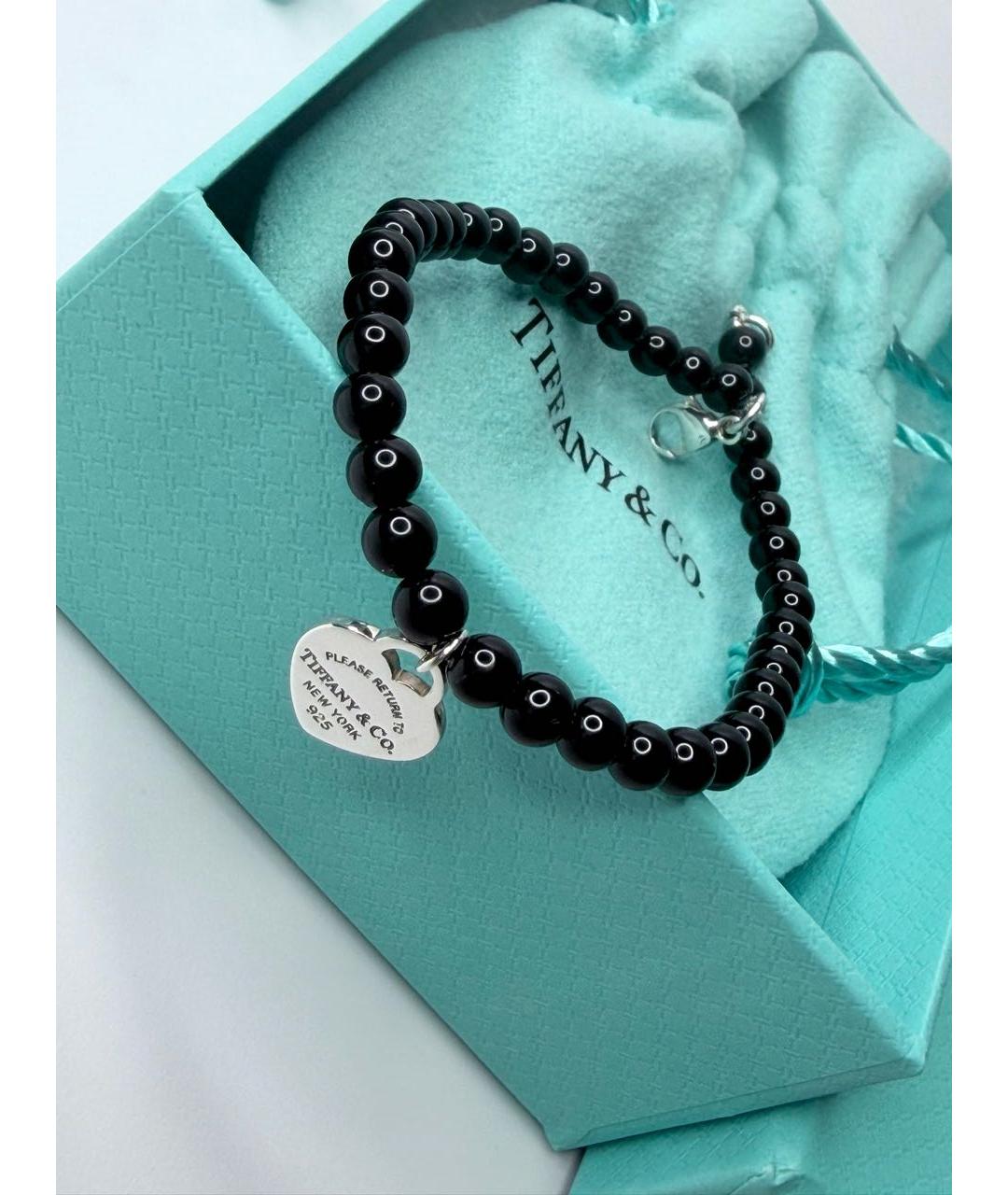 TIFFANY&CO Черный серебряный браслет, фото 2