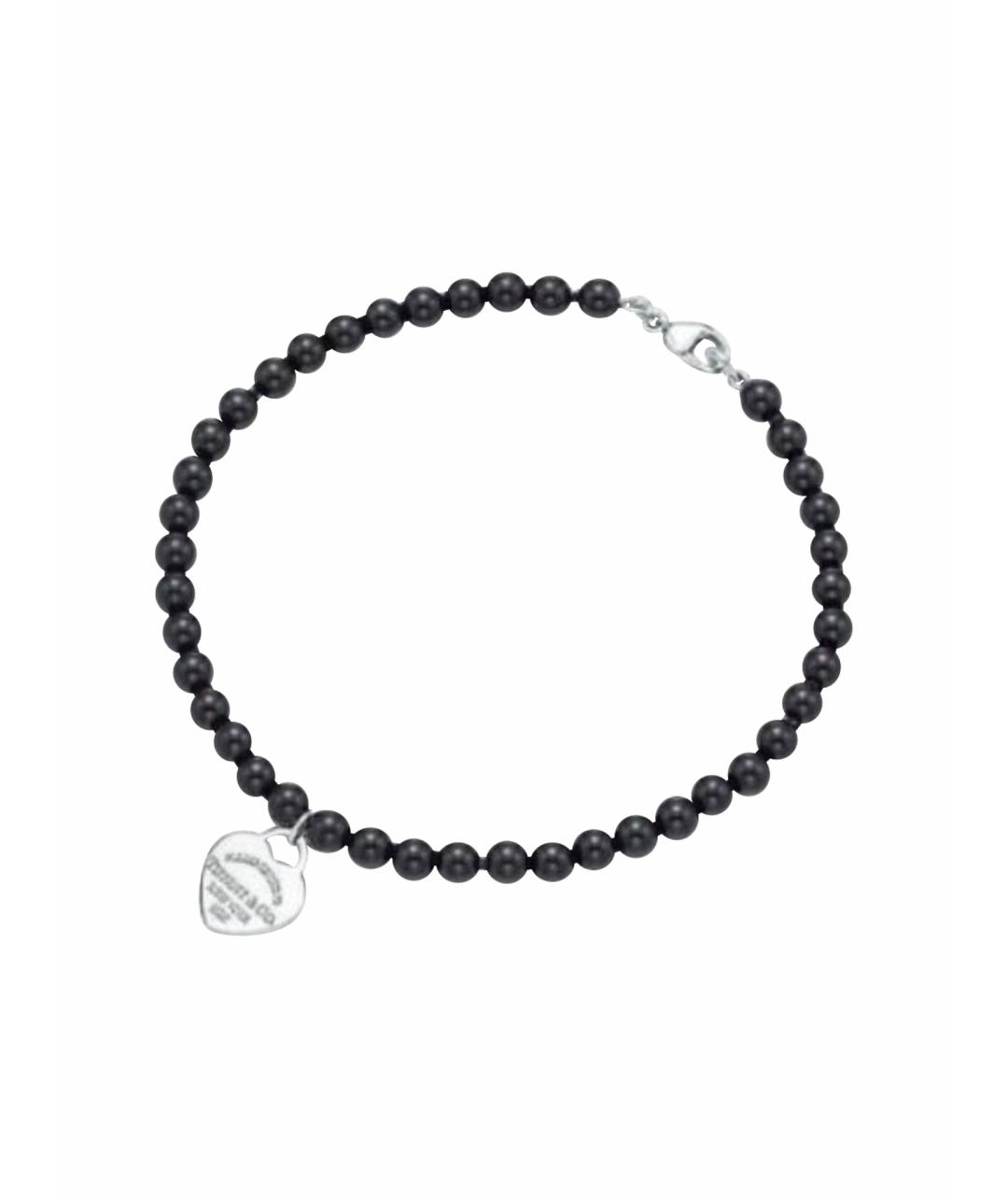 TIFFANY&CO Черный серебряный браслет, фото 1