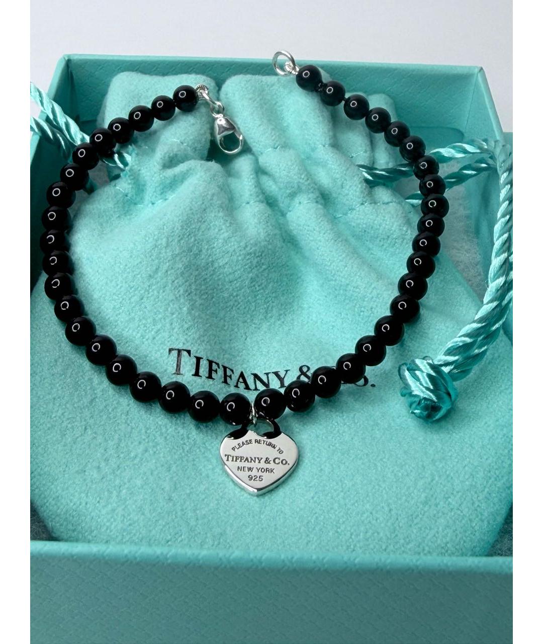 TIFFANY&CO Черный серебряный браслет, фото 3