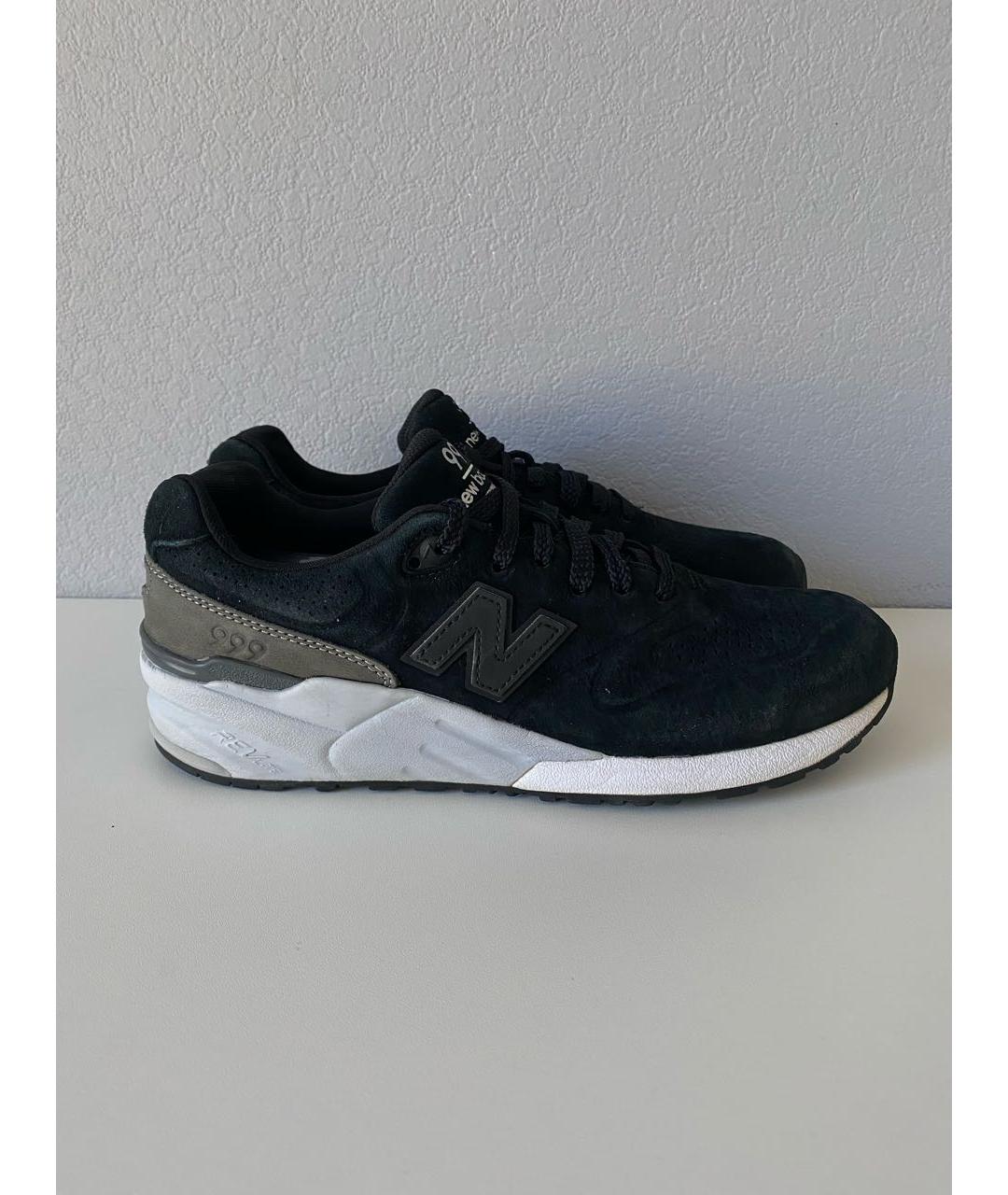 NEW BALANCE Черные замшевые низкие кроссовки / кеды, фото 4