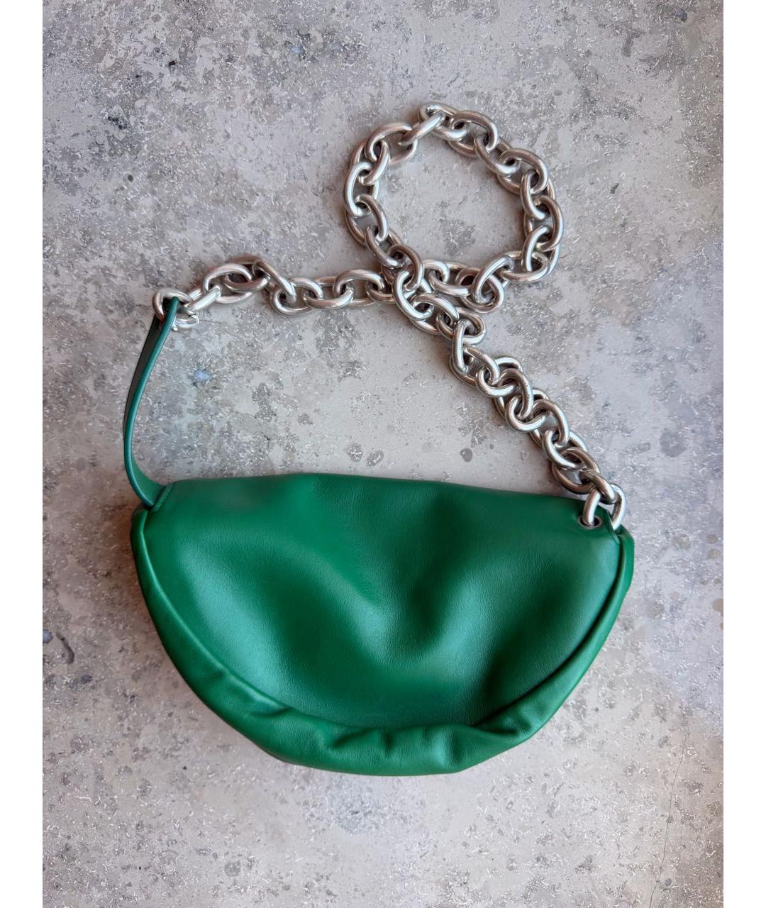 BOTTEGA VENETA Зеленая кожаная сумка через плечо, фото 3