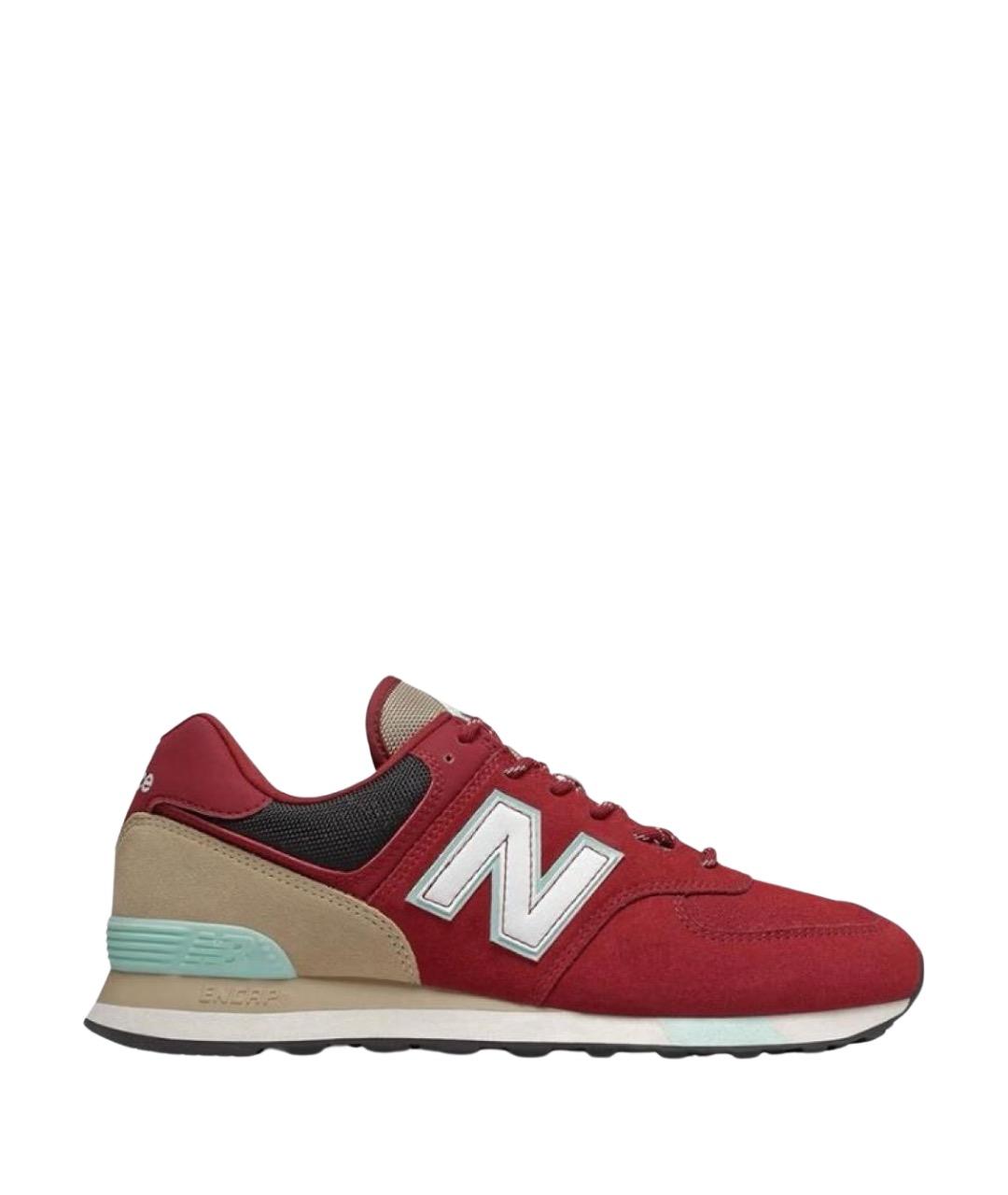 NEW BALANCE Бордовые замшевые низкие кроссовки / кеды, фото 1
