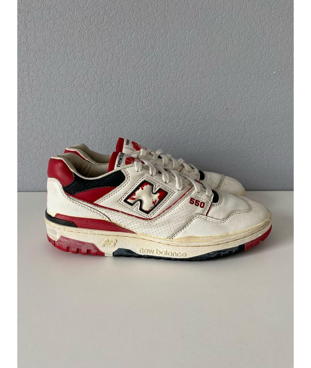 NEW BALANCE Белые кожаные низкие кроссовки / кеды, фото 4