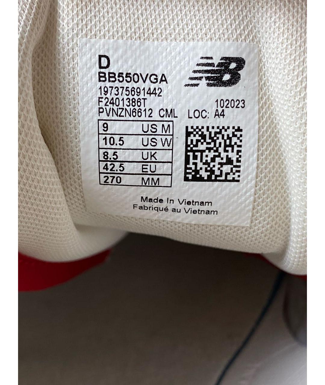 NEW BALANCE Белые кожаные низкие кроссовки / кеды, фото 6
