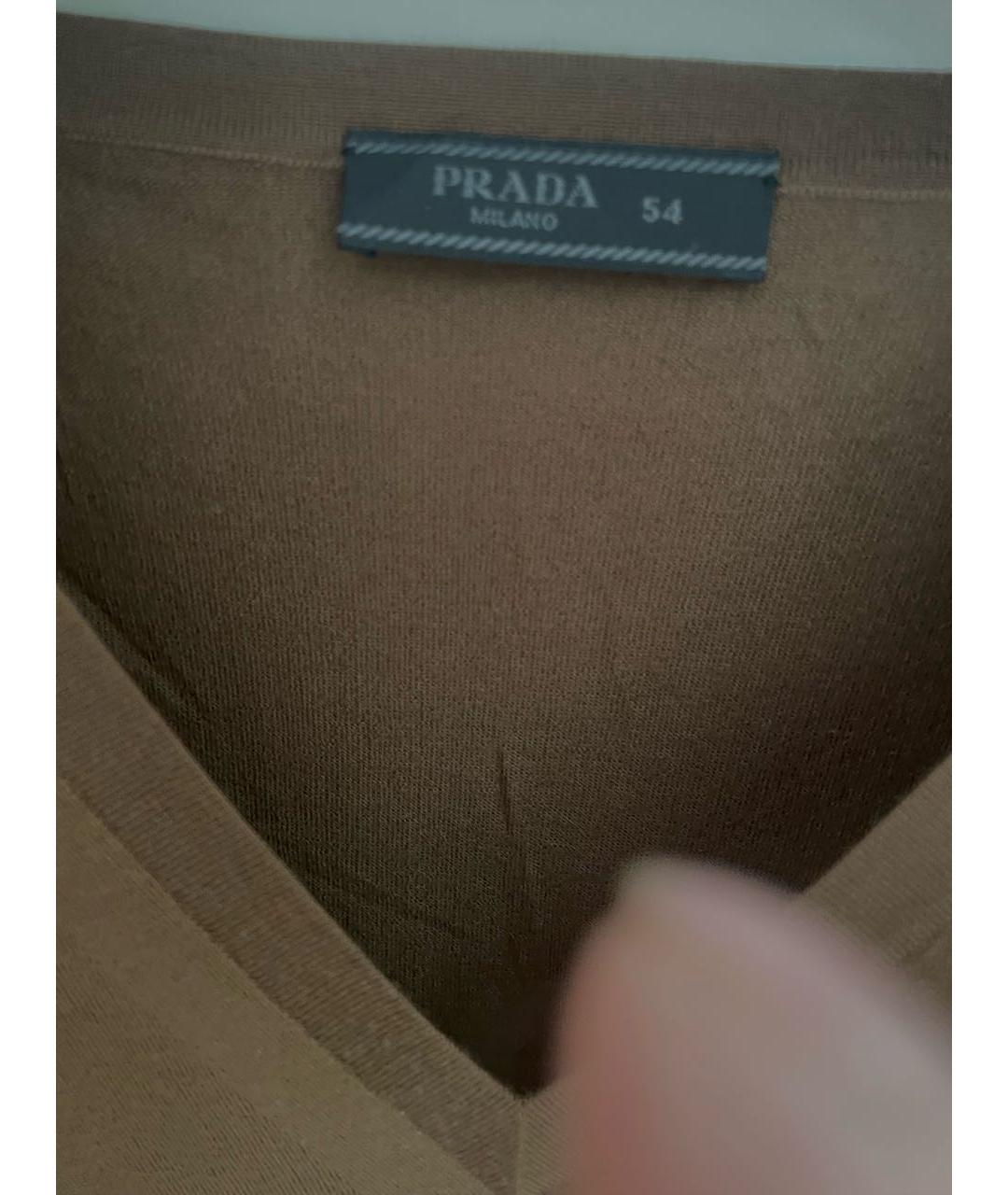 PRADA Коричневый шерстяной джемпер / свитер, фото 3
