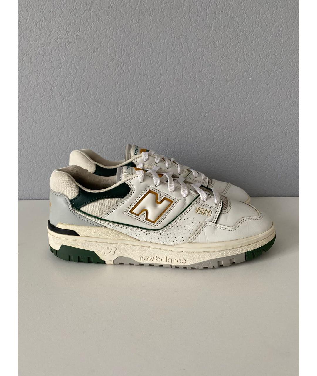 NEW BALANCE Белые кожаные низкие кроссовки / кеды, фото 4