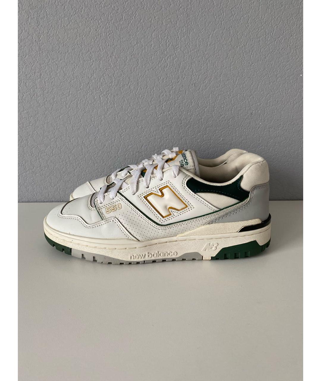 NEW BALANCE Белые кожаные низкие кроссовки / кеды, фото 3