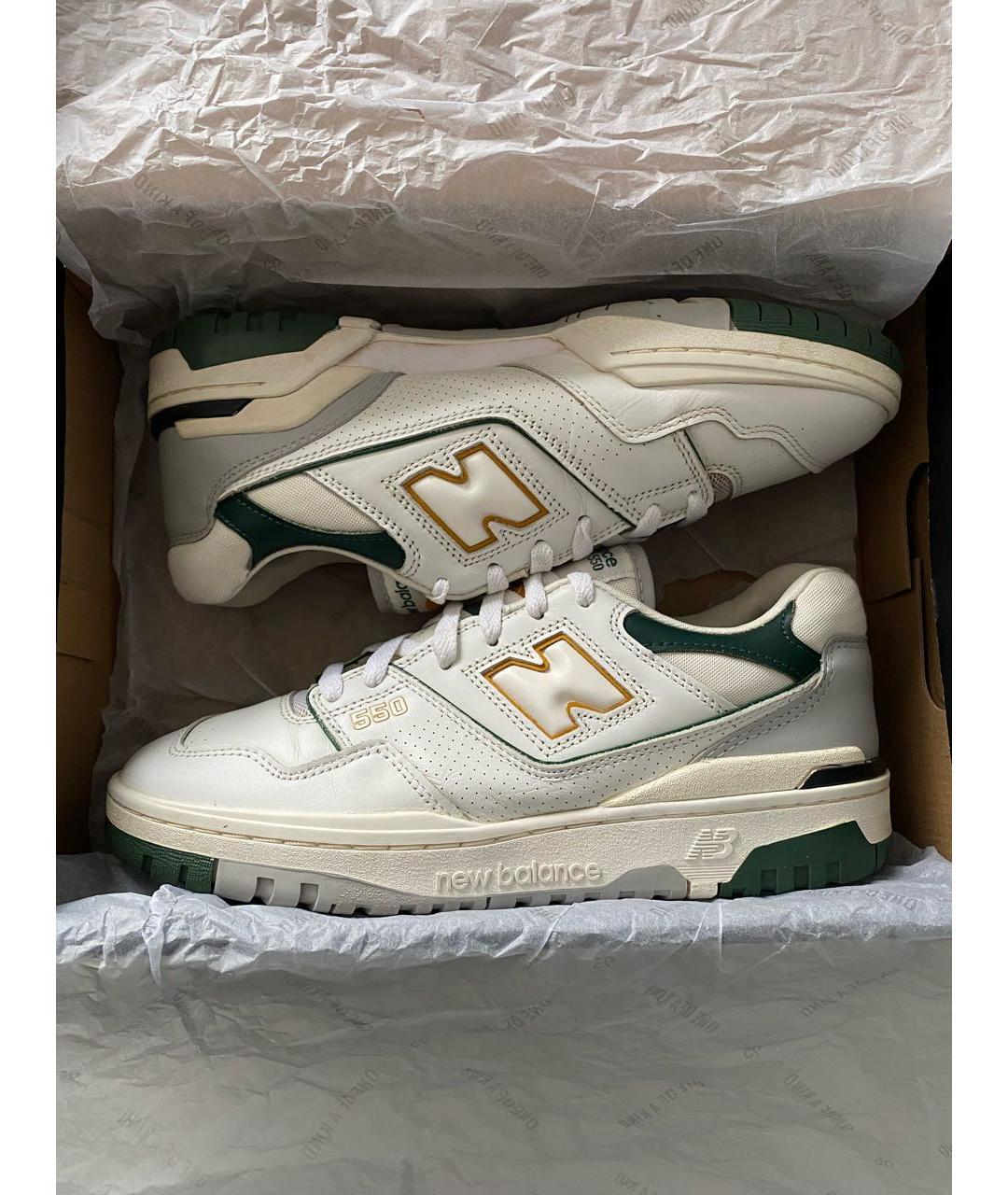 NEW BALANCE Белые кожаные низкие кроссовки / кеды, фото 2