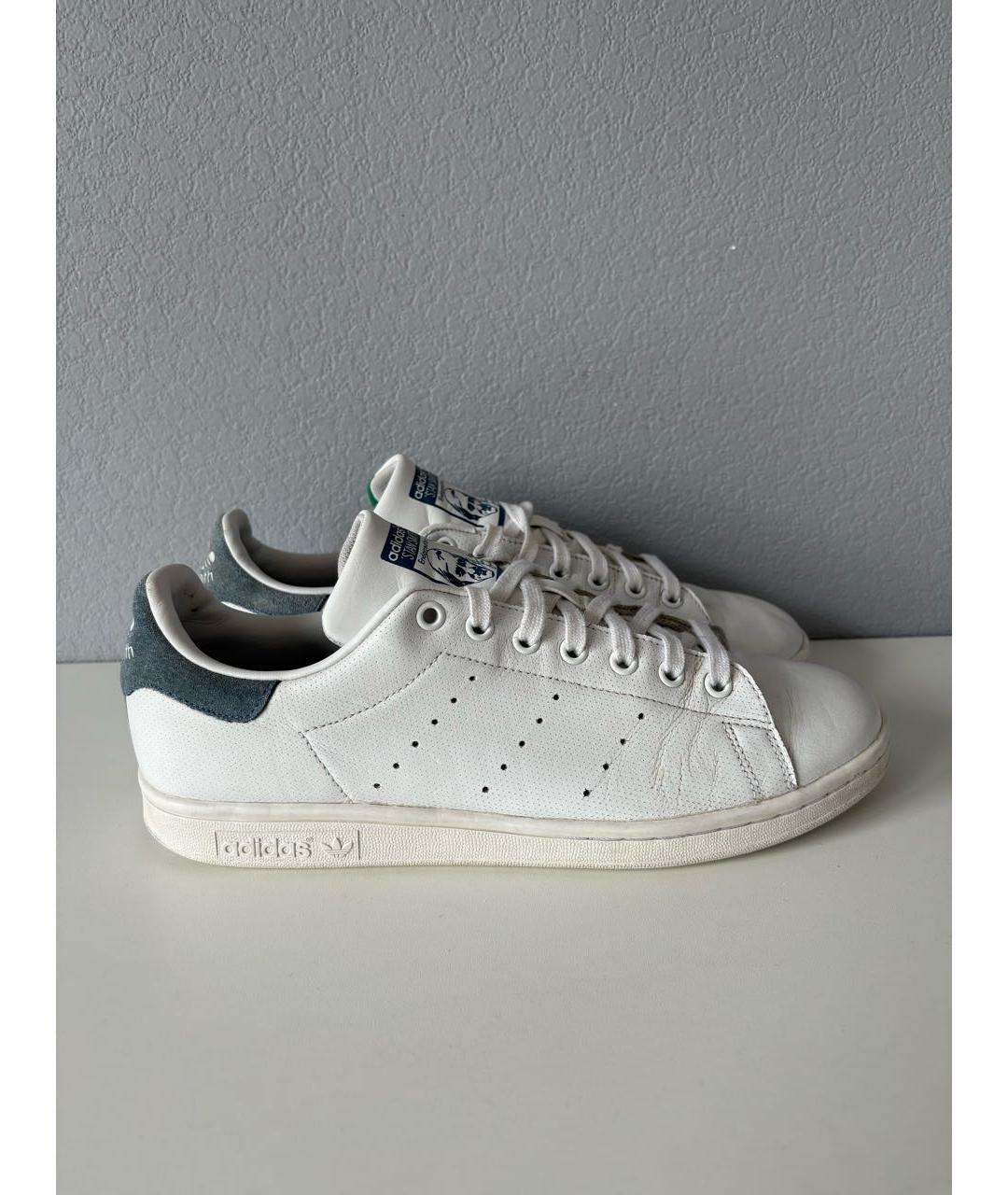 ADIDAS Белые кожаные низкие кроссовки / кеды, фото 4