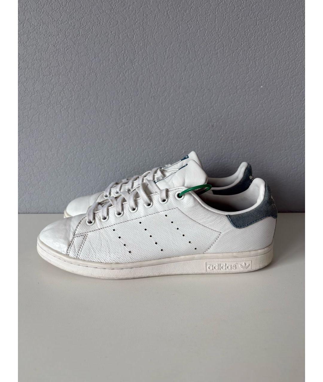 ADIDAS Белые кожаные низкие кроссовки / кеды, фото 3