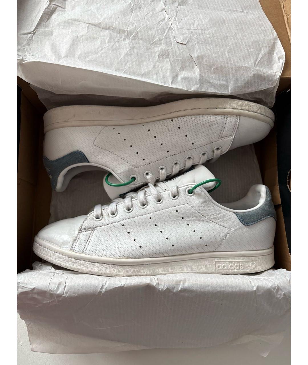 ADIDAS Белые кожаные низкие кроссовки / кеды, фото 2