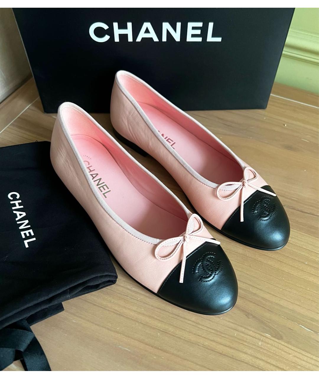 CHANEL Розовые кожаные балетки, фото 8