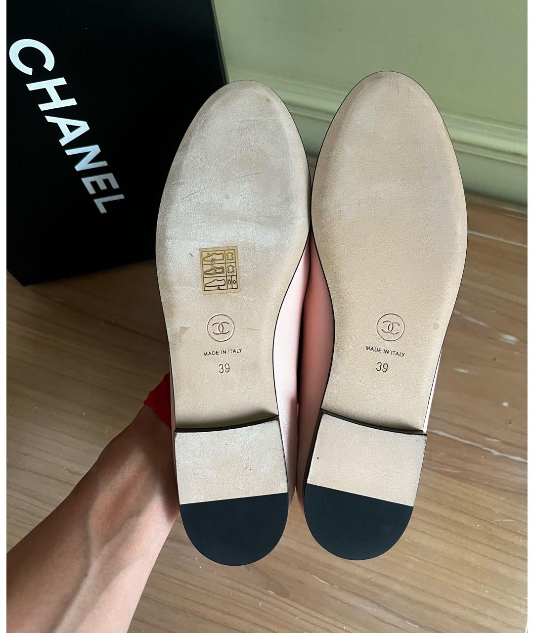 CHANEL Розовые кожаные балетки, фото 6