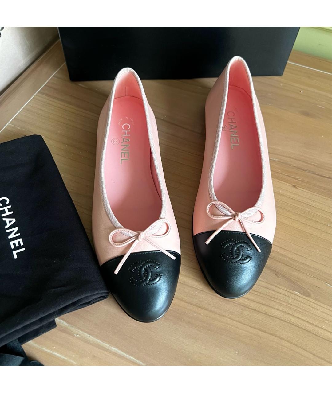 CHANEL Розовые кожаные балетки, фото 7