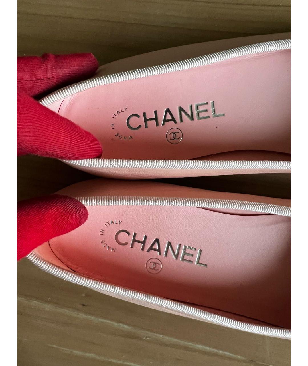 CHANEL Розовые кожаные балетки, фото 5
