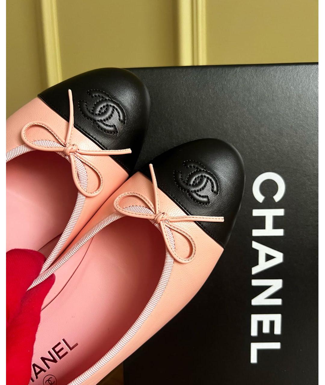 CHANEL Розовые кожаные балетки, фото 3