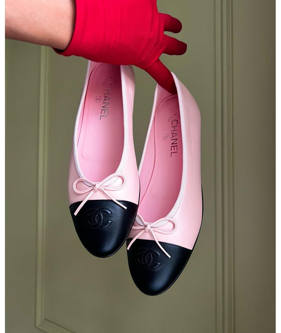 CHANEL Розовые кожаные балетки, фото 4