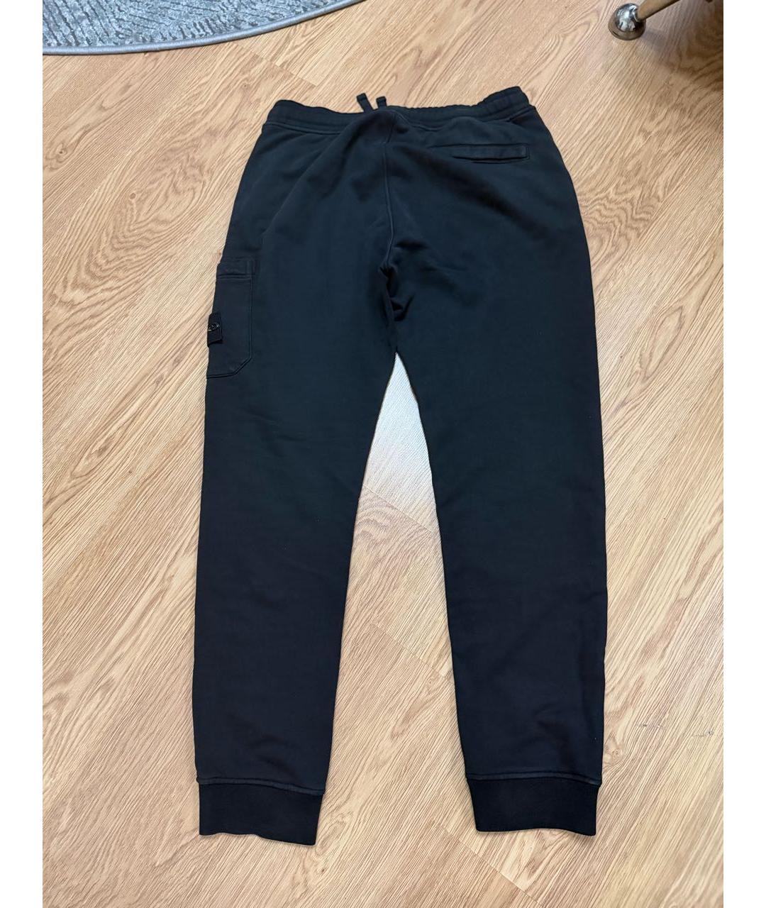 STONE ISLAND Черные хлопковые повседневные брюки, фото 2