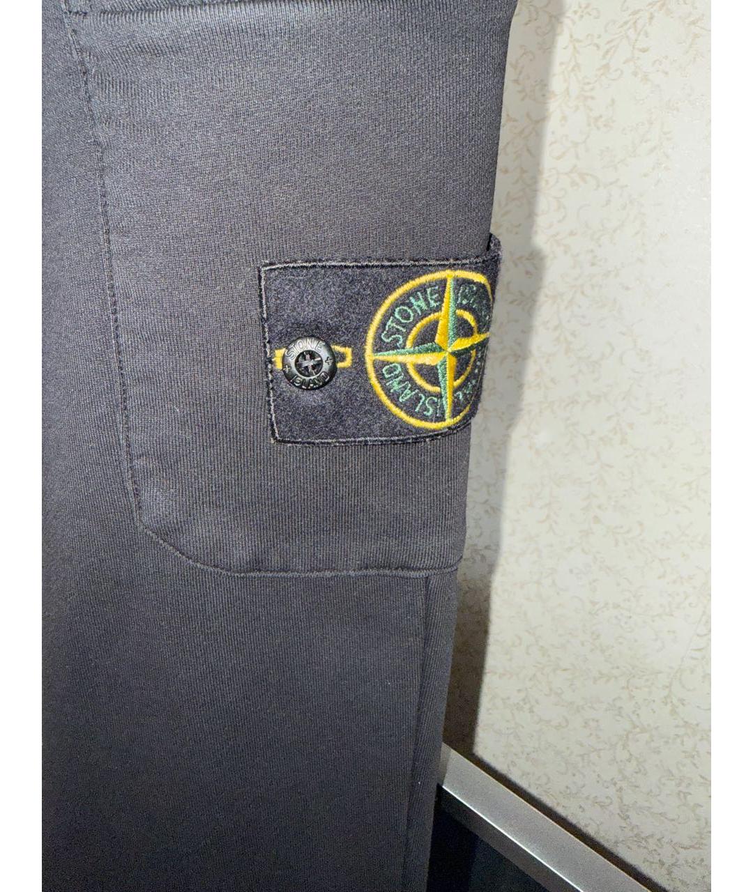 STONE ISLAND Черные хлопковые повседневные брюки, фото 5
