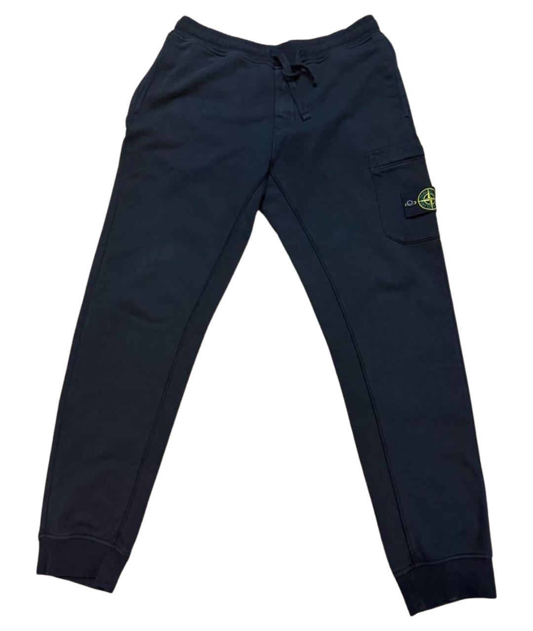 STONE ISLAND Черные хлопковые повседневные брюки, фото 1