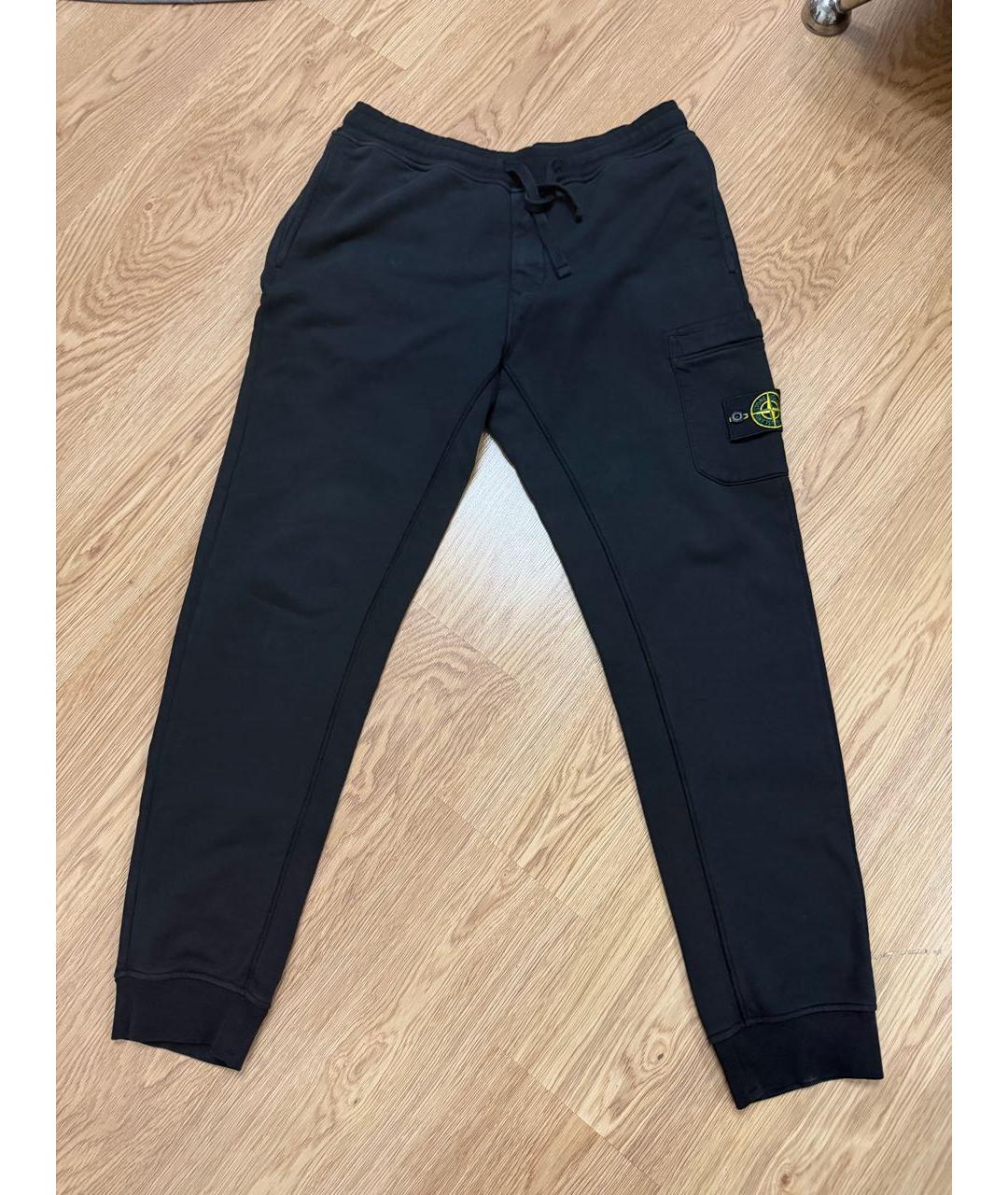 STONE ISLAND Черные хлопковые повседневные брюки, фото 6