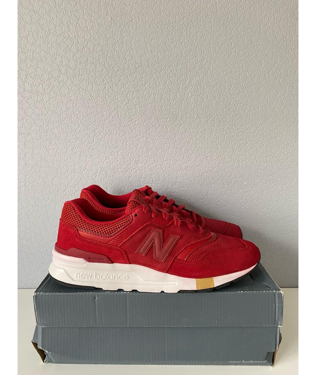 NEW BALANCE Бордовые замшевые низкие кроссовки / кеды, фото 4