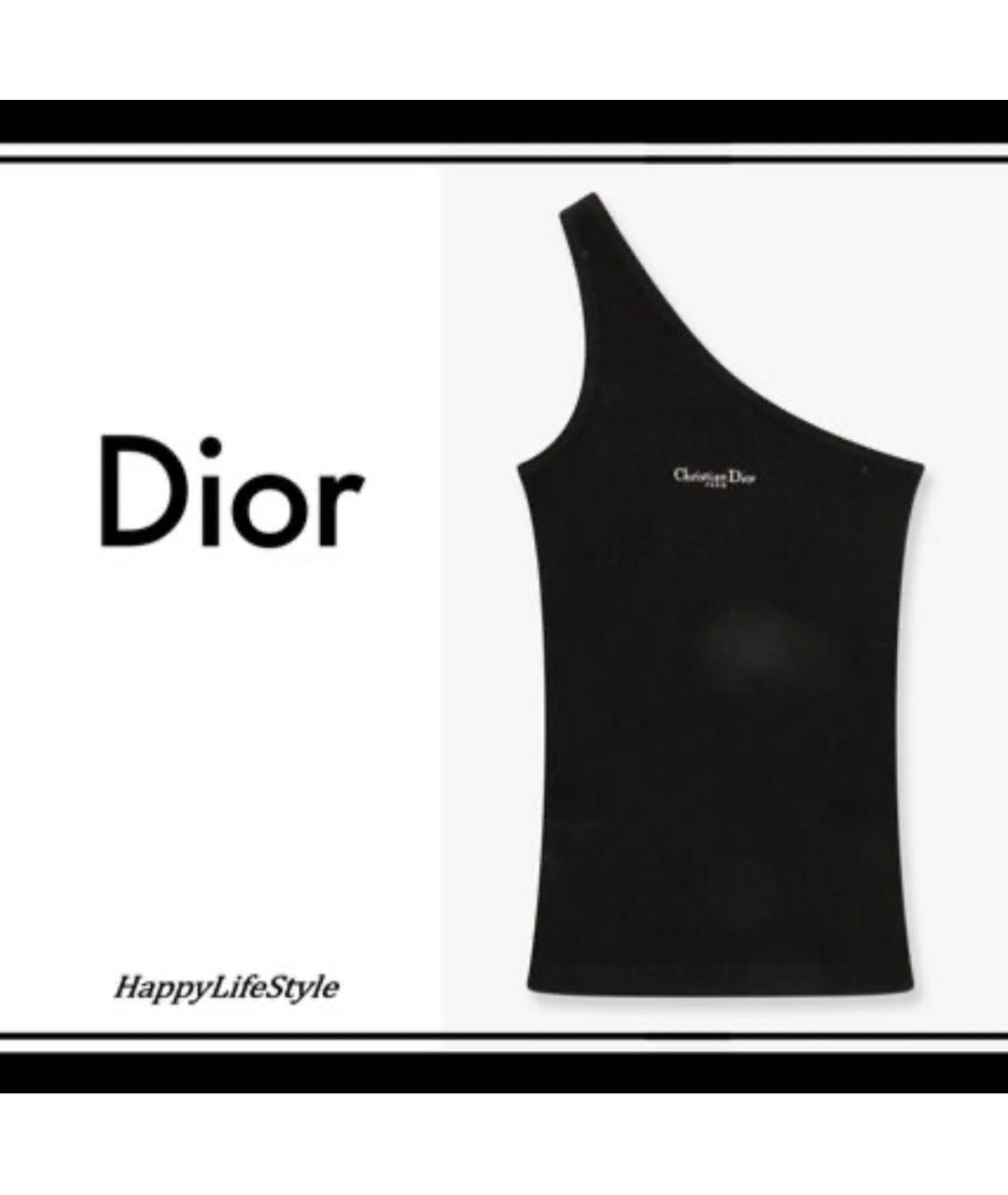 CHRISTIAN DIOR Черная хлопковая майка, фото 7