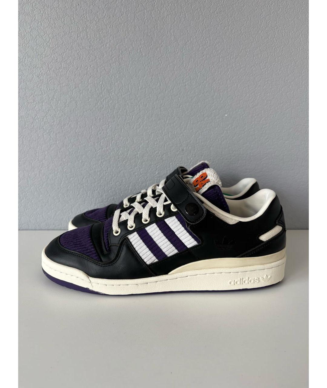ADIDAS Черные кожаные низкие кроссовки / кеды, фото 3