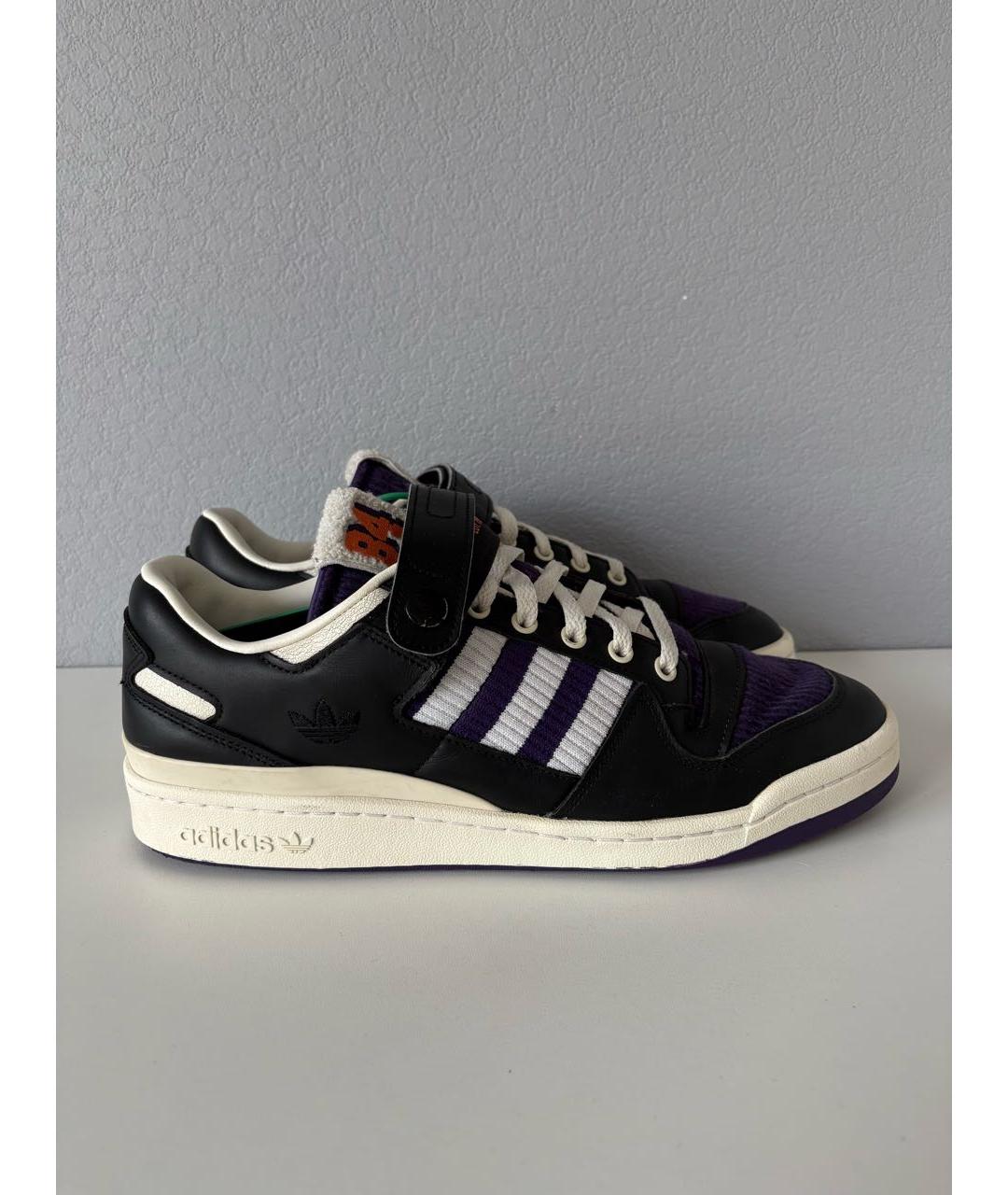 ADIDAS Черные кожаные низкие кроссовки / кеды, фото 4