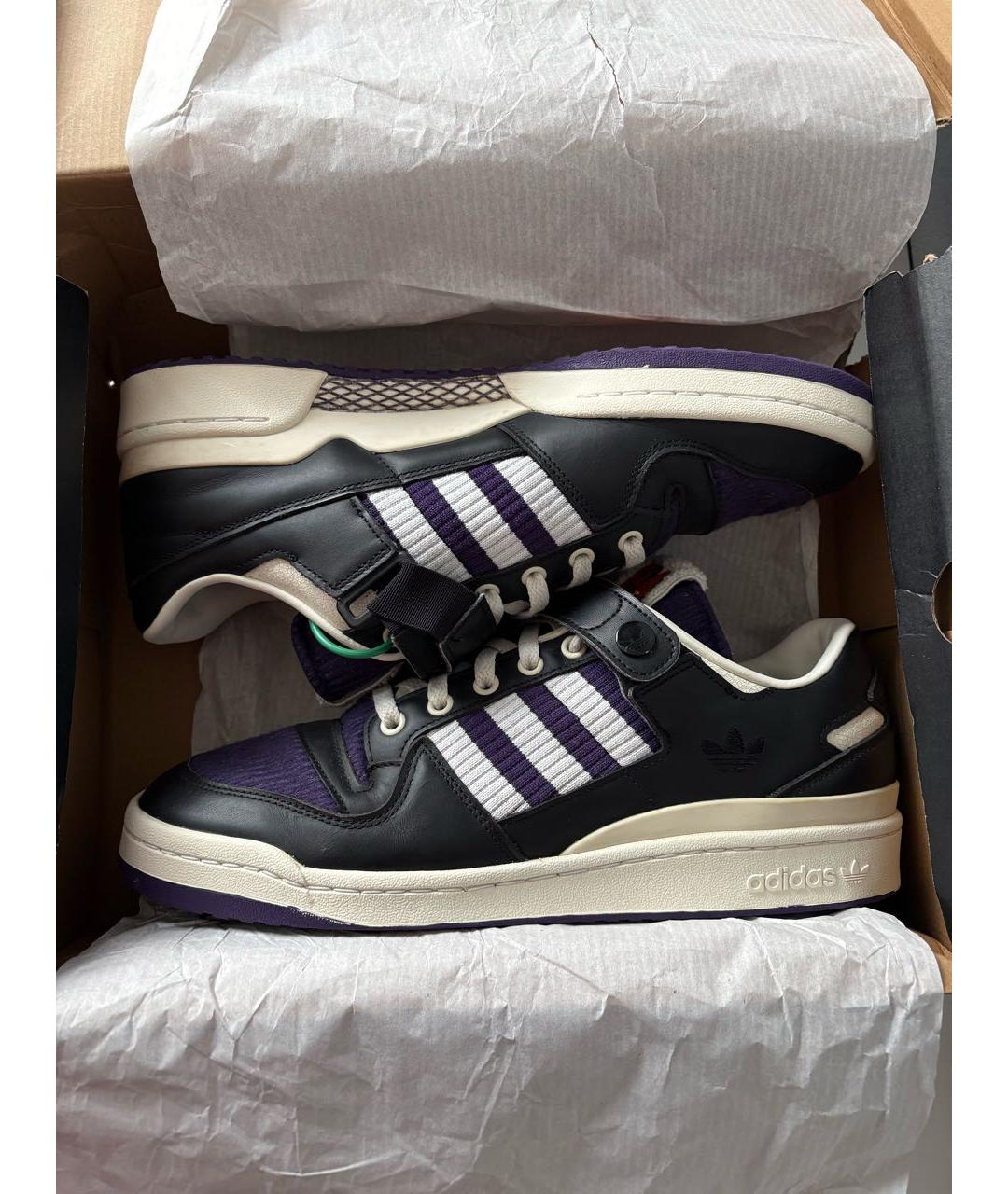 ADIDAS Черные кожаные низкие кроссовки / кеды, фото 2