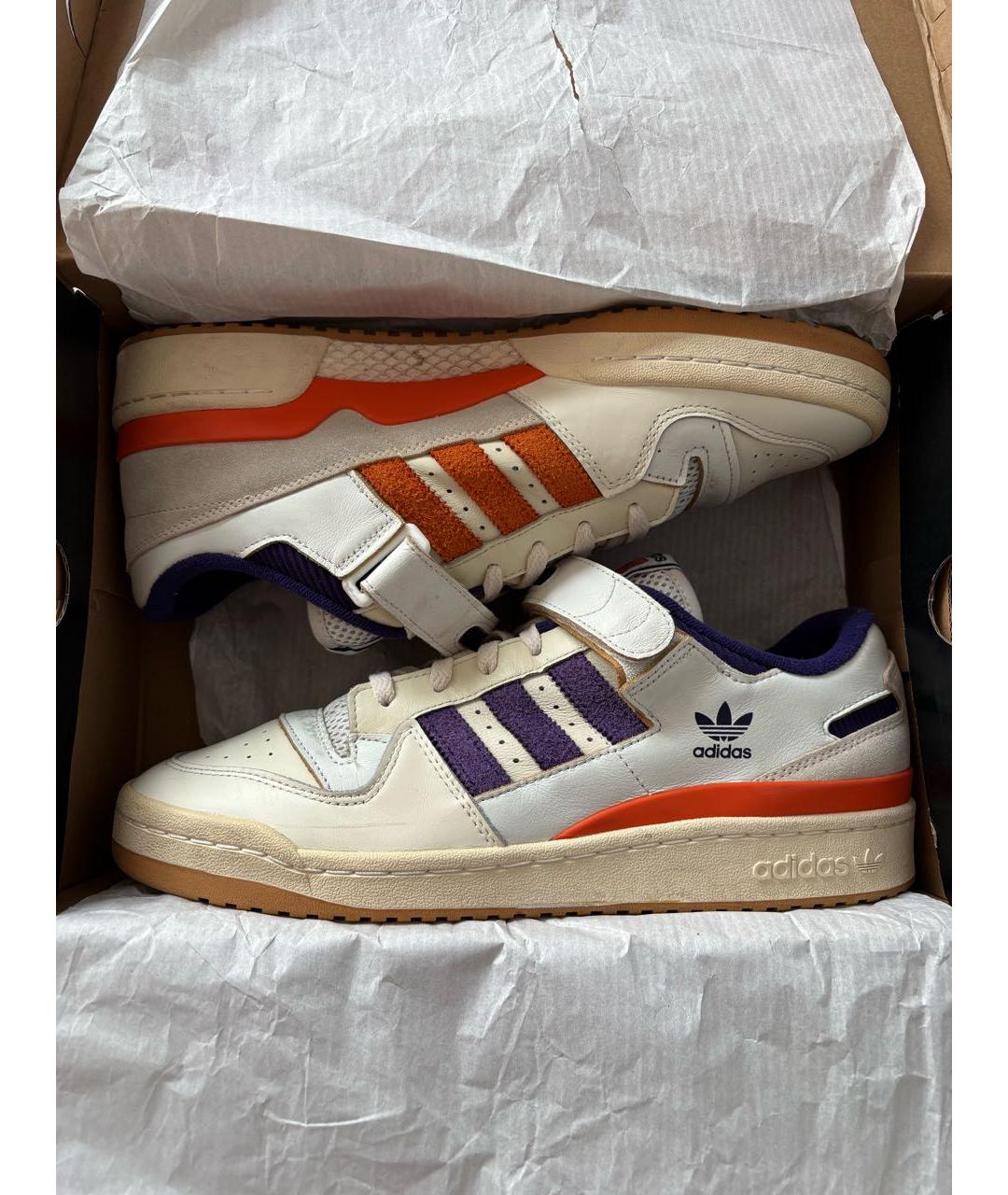 ADIDAS Бежевые кожаные низкие кроссовки / кеды, фото 2
