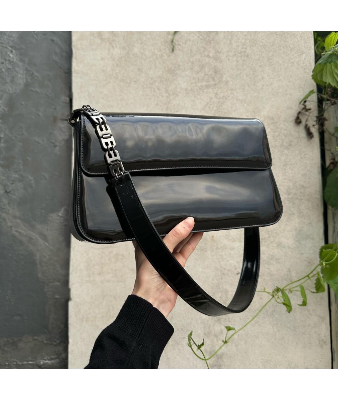 BALLY Черная сумка через плечо из лакированной кожи, фото 9