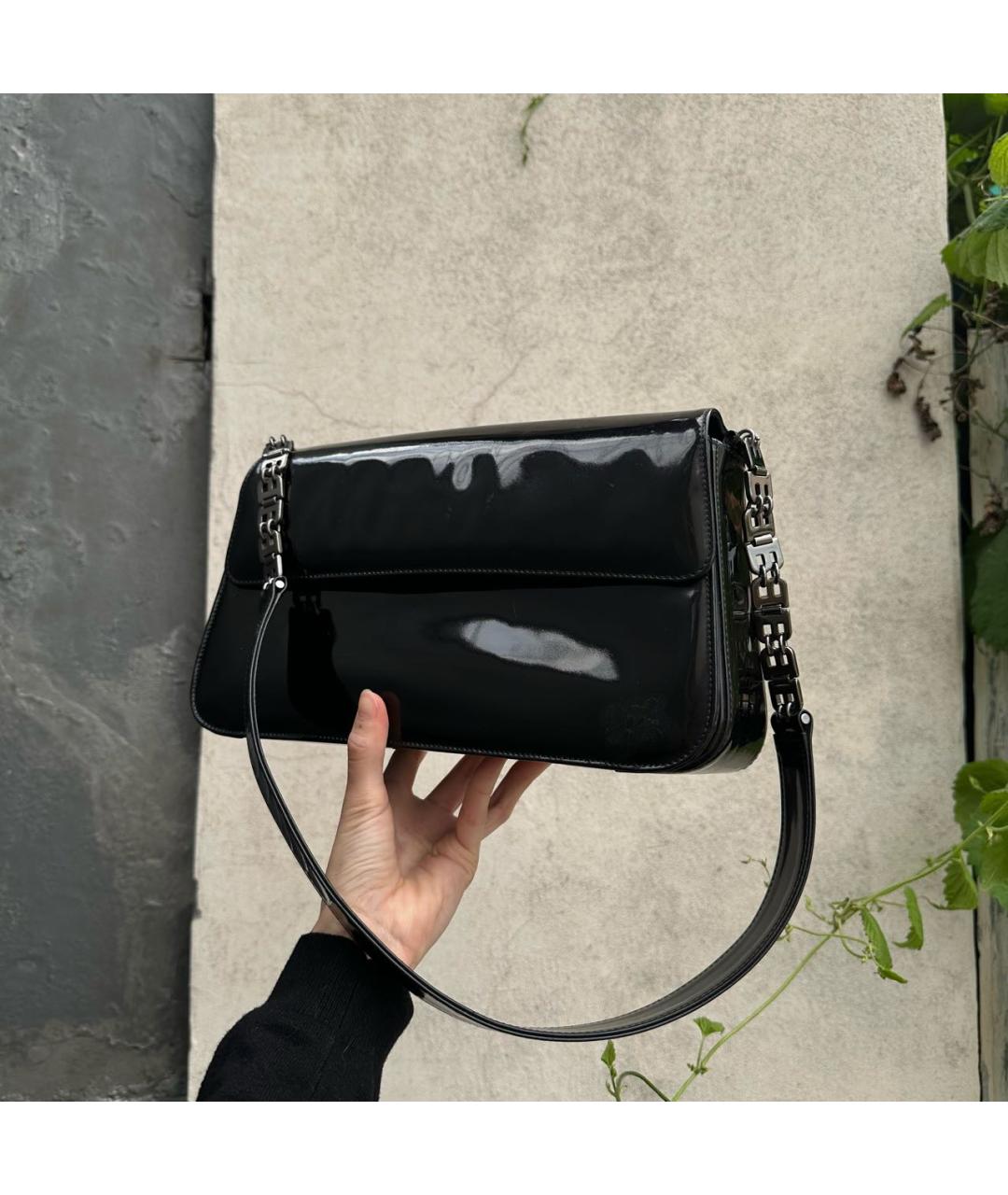 BALLY Черная сумка через плечо из лакированной кожи, фото 6
