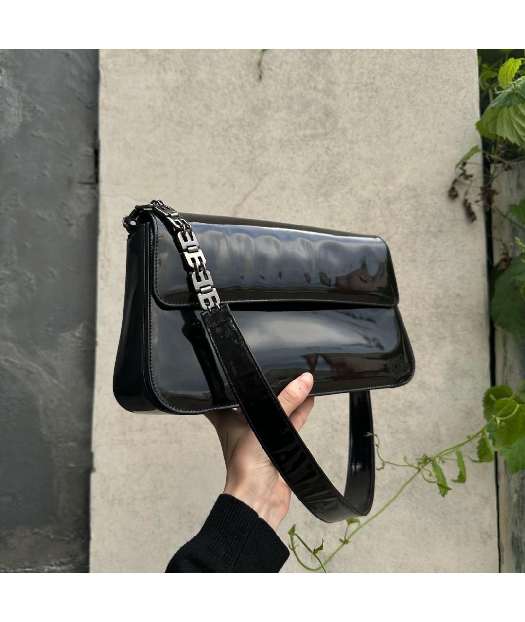 BALLY Черная сумка через плечо из лакированной кожи, фото 5