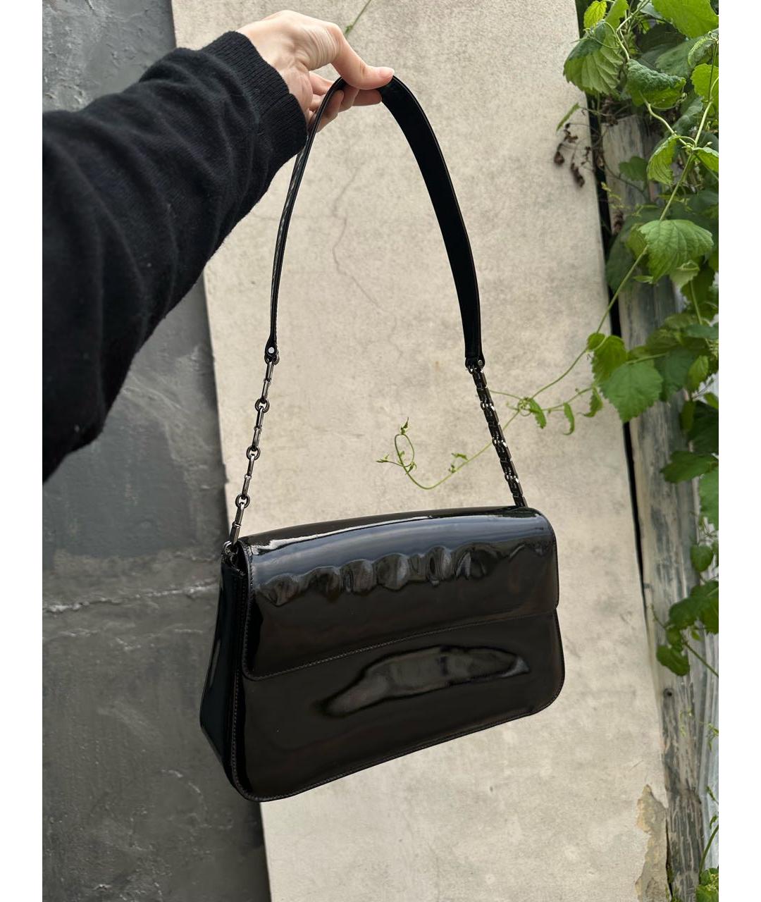 BALLY Черная сумка через плечо из лакированной кожи, фото 2