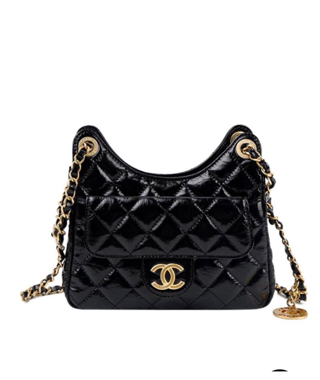 CHANEL Черная кожаная сумка через плечо, фото 6