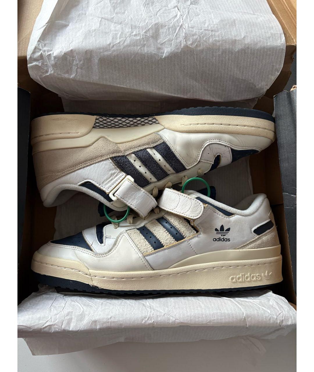 ADIDAS Белые кожаные низкие кроссовки / кеды, фото 2