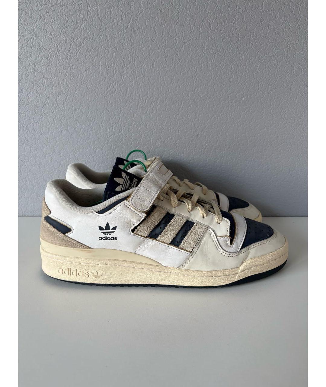 ADIDAS Белые кожаные низкие кроссовки / кеды, фото 4