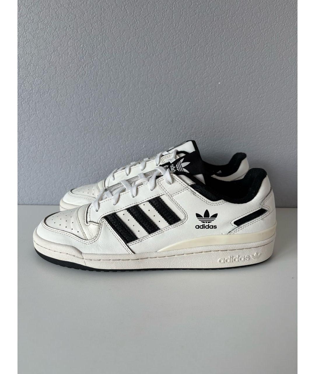ADIDAS Белые кожаные низкие кроссовки / кеды, фото 3