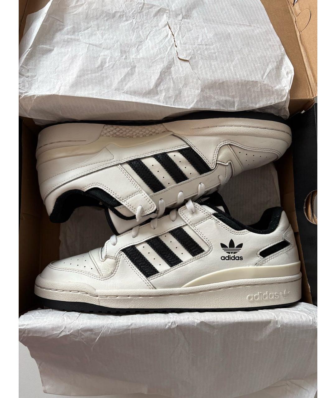 ADIDAS Белые кожаные низкие кроссовки / кеды, фото 2