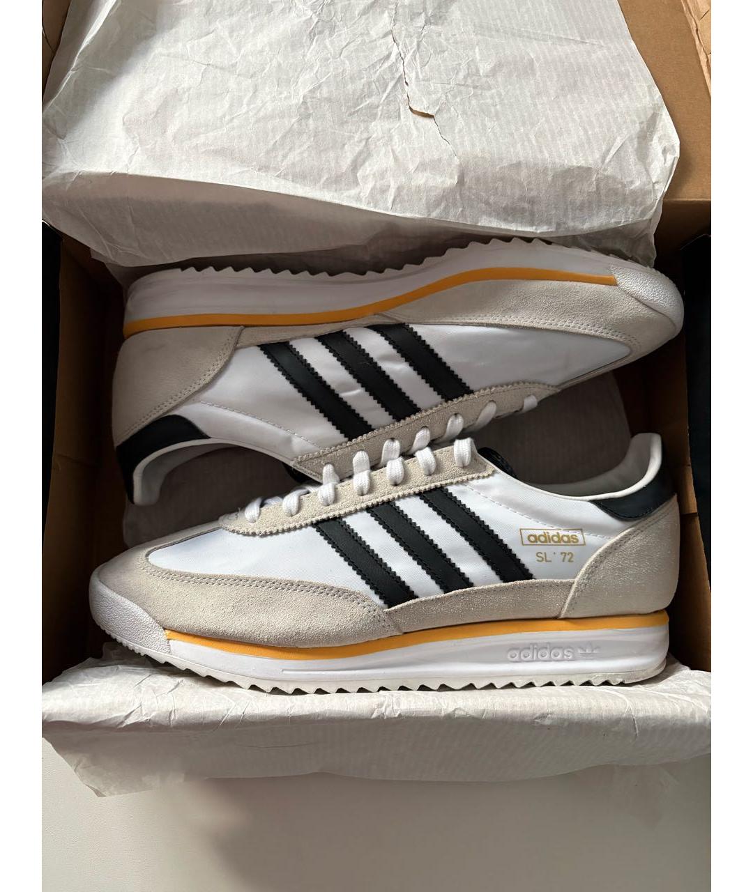 ADIDAS Белые текстильные низкие кроссовки / кеды, фото 2
