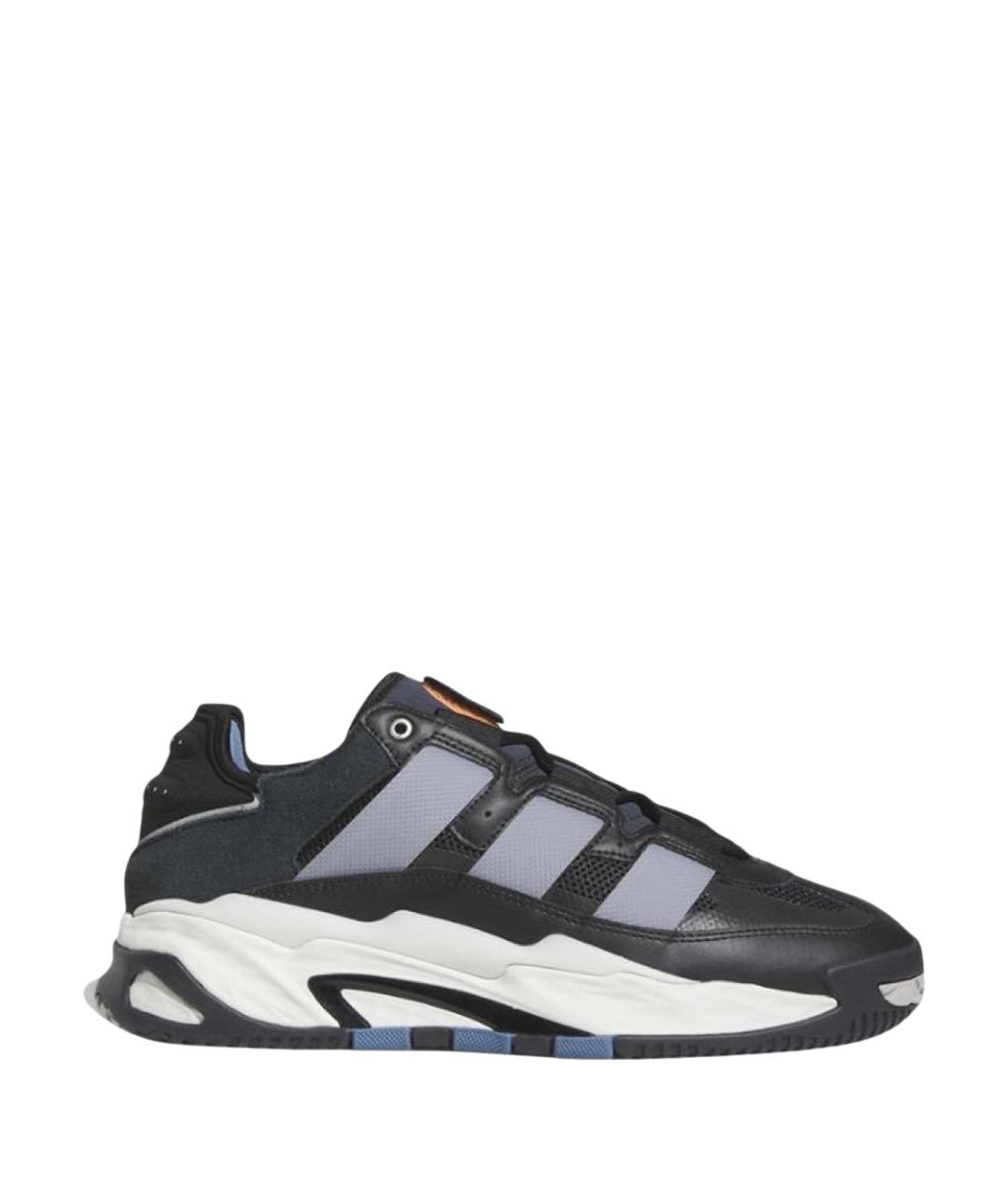 ADIDAS Черные кожаные низкие кроссовки / кеды, фото 1