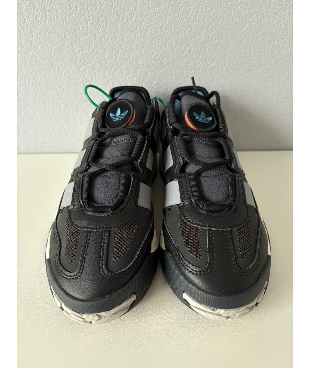 ADIDAS Черные кожаные низкие кроссовки / кеды, фото 5