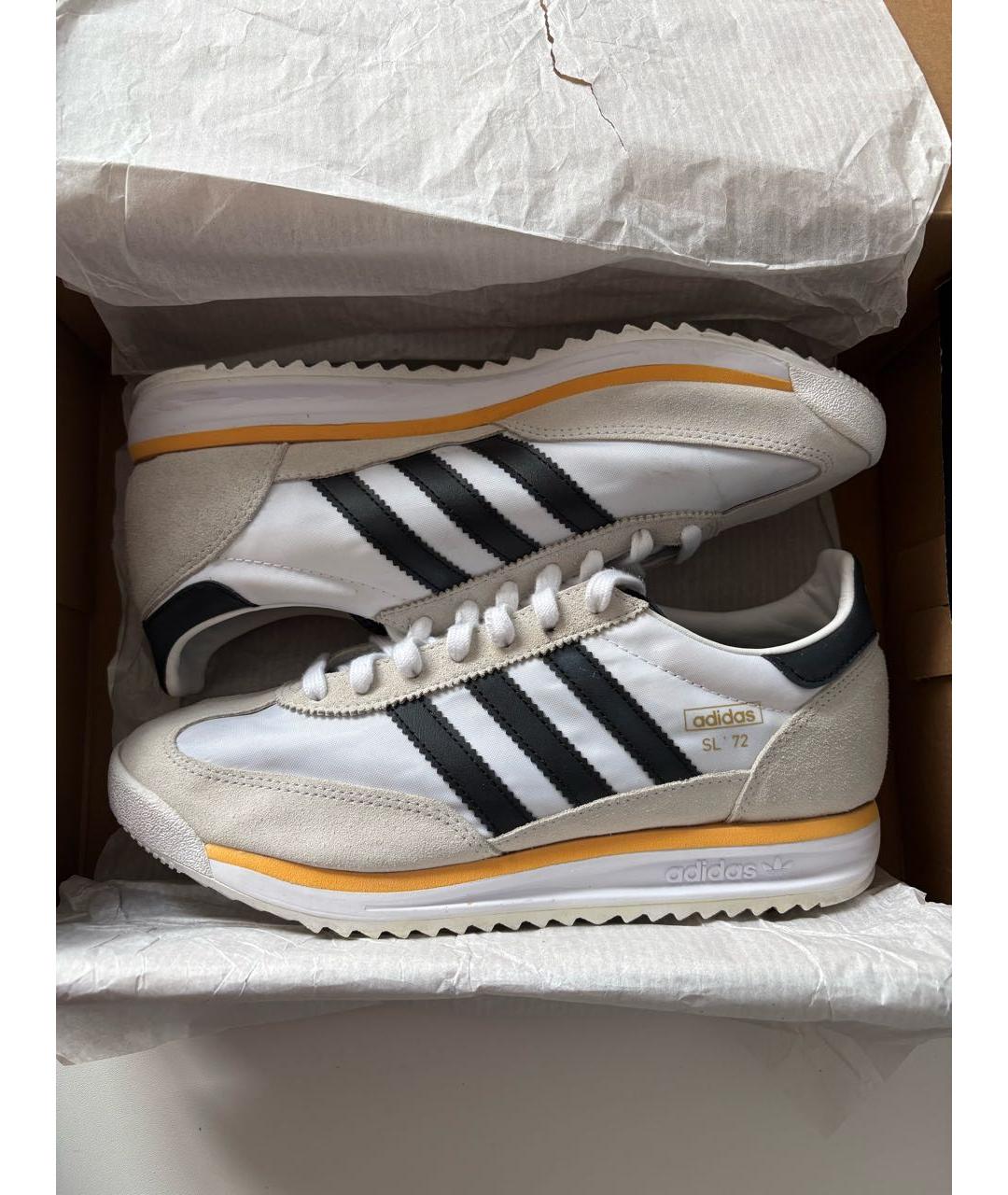 ADIDAS Белые текстильные низкие кроссовки / кеды, фото 2