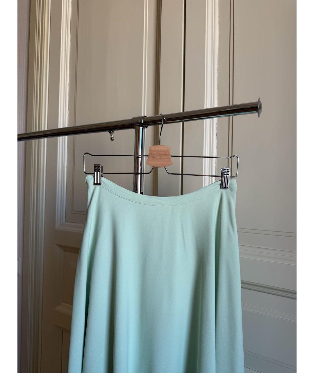 NINA RICCI Зеленая ацетатная юбка миди, фото 3