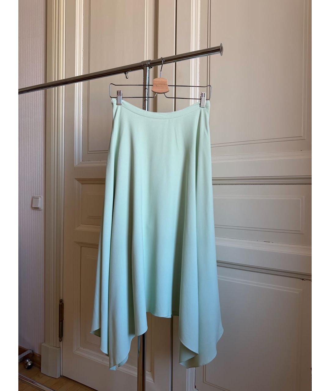 NINA RICCI Зеленая ацетатная юбка миди, фото 6
