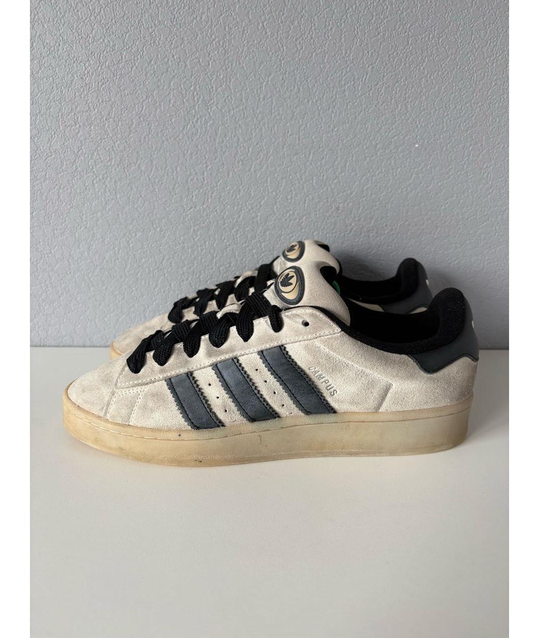 ADIDAS Бежевые замшевые низкие кроссовки / кеды, фото 3